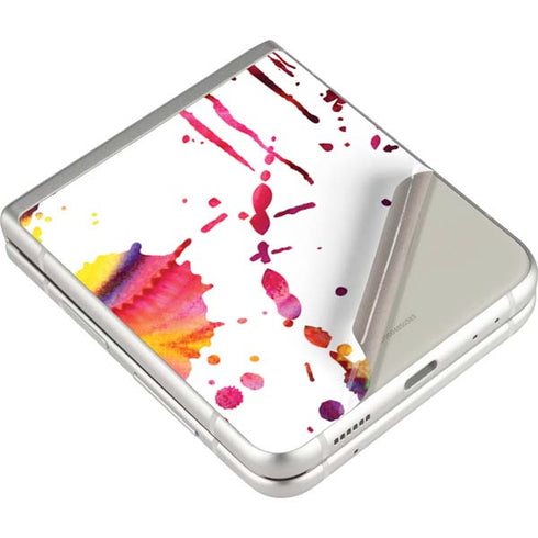 Chromatic Splatter White Galaxy Z Flip3 5G Skin